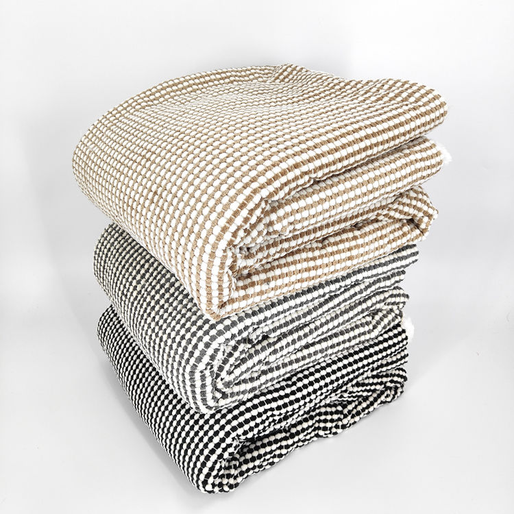 China Wholesales Decorative Warm Soft Waffle Knit Sherpa Two Layer Winter Throw Blanket for Bed Sofa